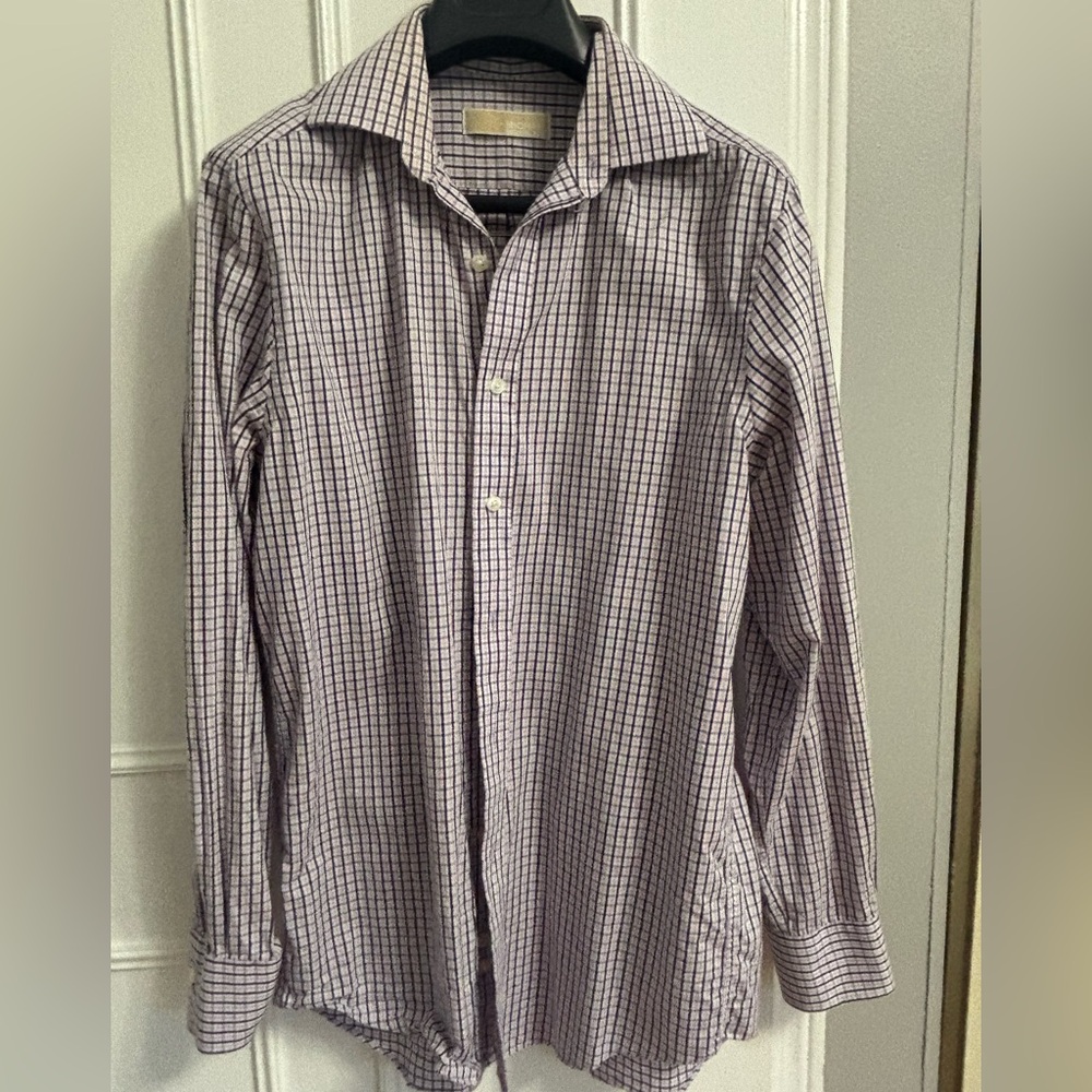 MICHAEL Michael Kors Purple Plaid Dress Shirt